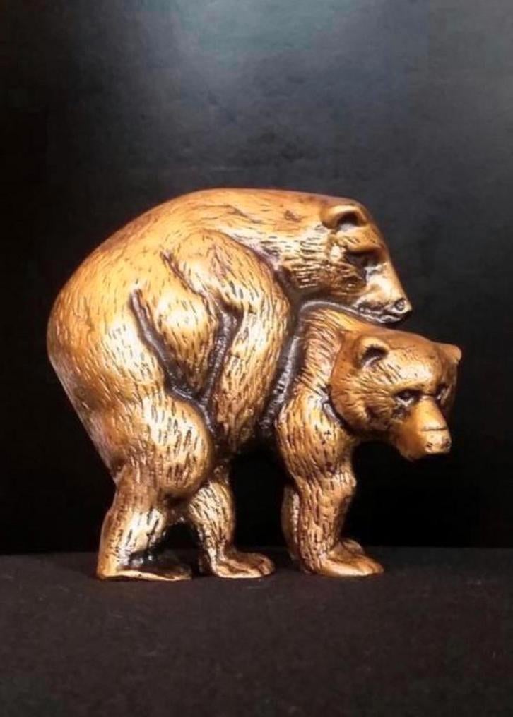 Bronzen beelden beren Bearry Style, Antiek en Kunst, Ophalen of Verzenden, Brons