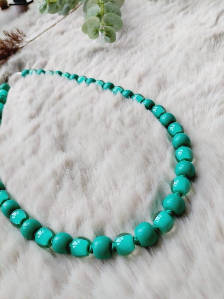 Zsiska ketting - blauw/groen, Sieraden, Tassen en Uiterlijk, Kettingen, Ophalen of Verzenden, Zo goed als nieuw, Groen, Overige materialen