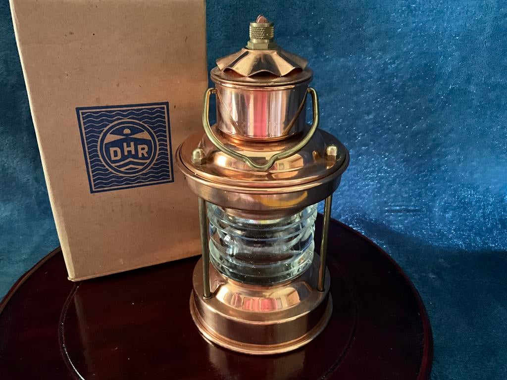 DHR Ankerlantaarn Koper/Messing - Functionele Olielamp, Ophalen of Verzenden