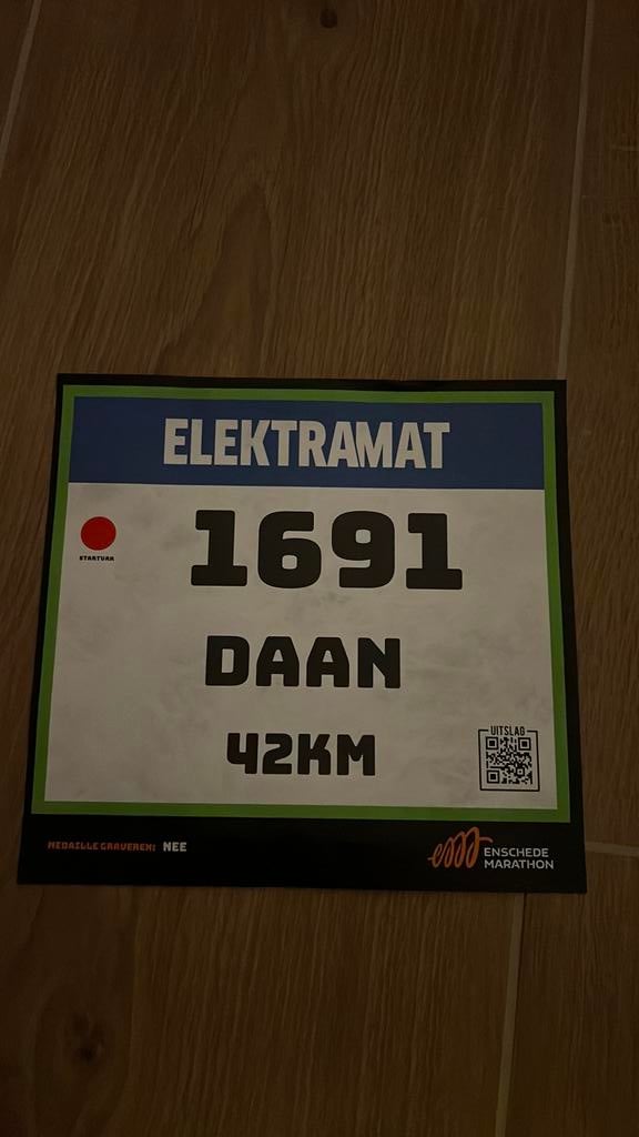 Startbewijs Marathon Enschede, Ophalen of Verzenden, Zo goed als nieuw