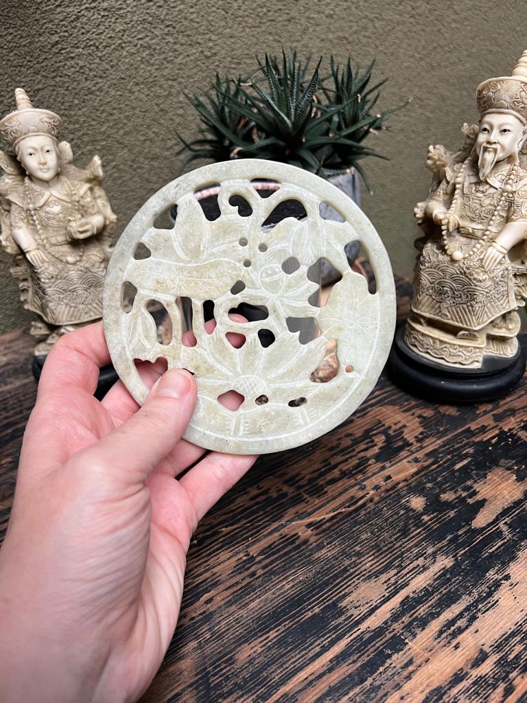 Chinees lotus onderzetter vintage marmer chinese, Verburgt Vintage, Ophalen of Verzenden, Schipluidenlaan 20 5035KJ Tilburg, Overig