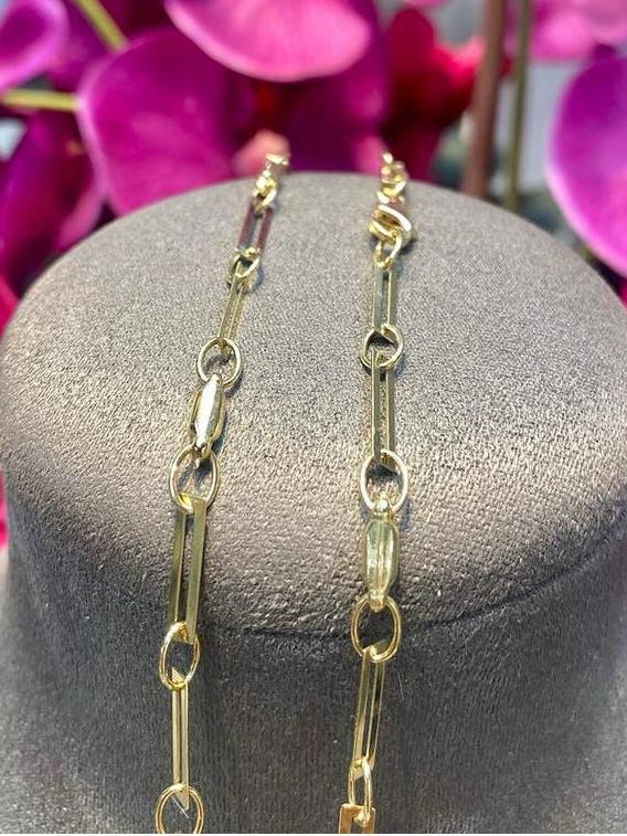 14k Gouden Paperclip Ketting, Ophalen of Verzenden, Nieuw, Goud, Verstelbaar