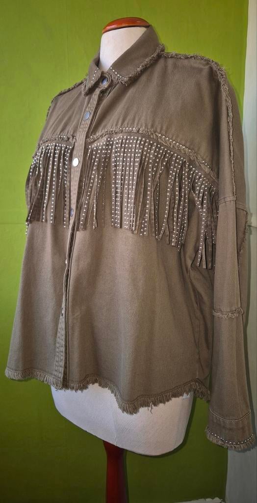 Zara jasje met franjes en studs, Zara, Ophalen of Verzenden, Zo goed als nieuw, Maat 36 (S)