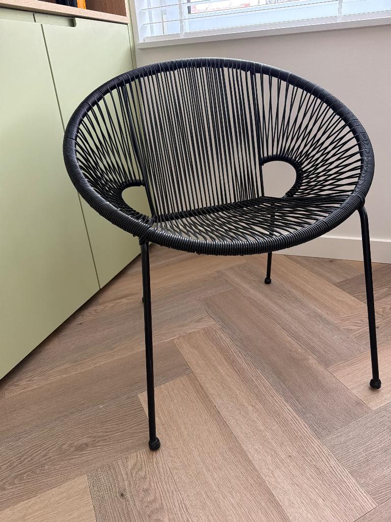 Gratis ophalen: draad stoel zwart, Huis en Inrichting, Ophalen, Kunststof, Gebruikt, Eén