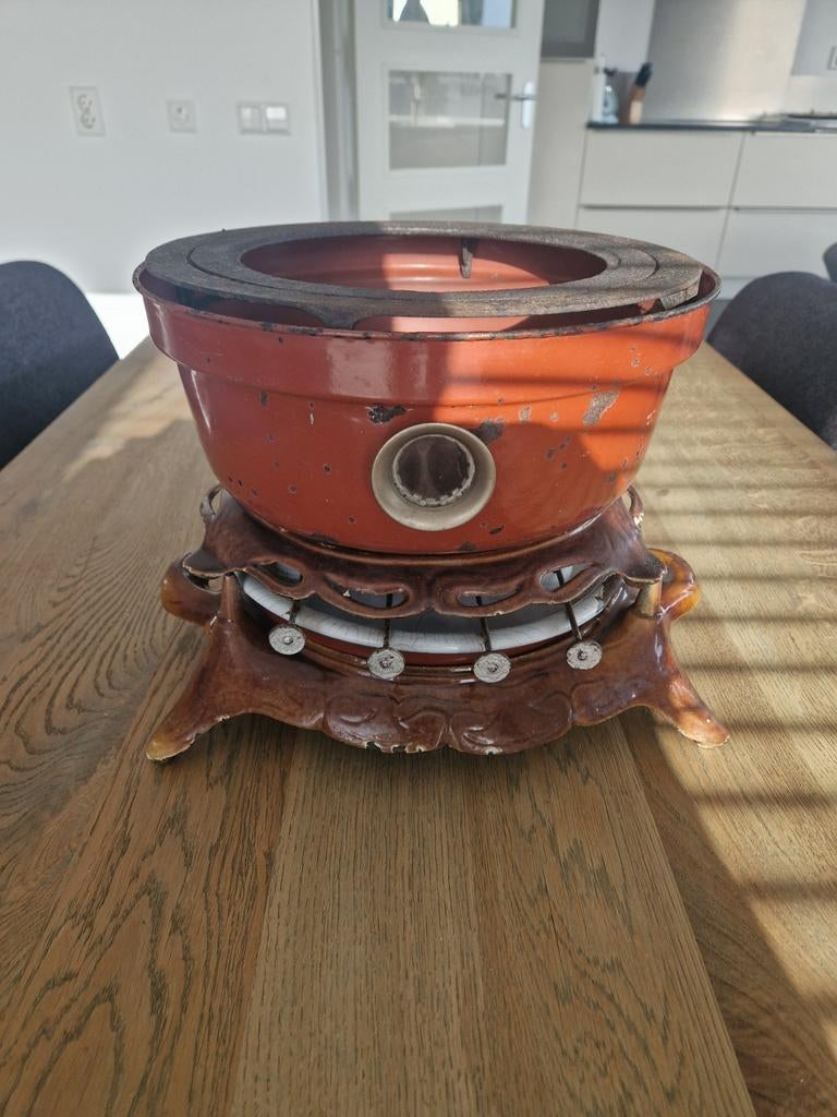 Robuust Vintage 4-Pits Petroleumstel + Nieuwe Lonten, Ophalen of Verzenden