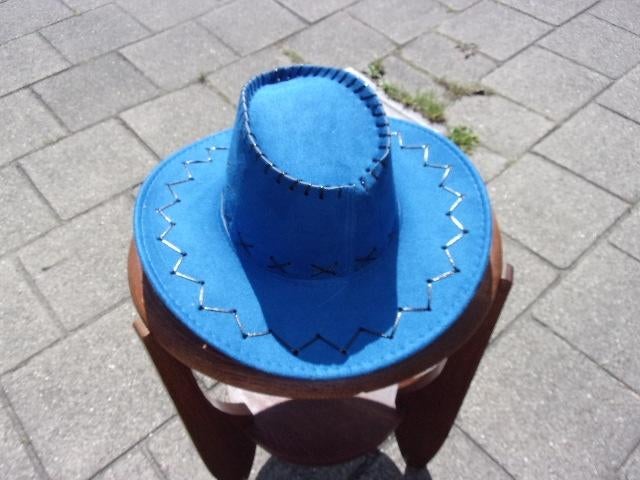 blauwe cowboy hoed, Ophalen of Verzenden, Nieuw, Hoed
