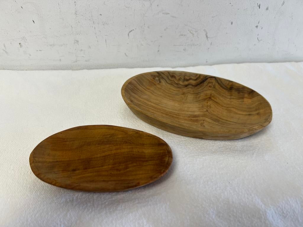 Te Koop : Houten Schaaltjes Olijfhout Bowls and Dishes, Schaal, Ophalen of Verzenden, Zo goed als nieuw, Ovaal
