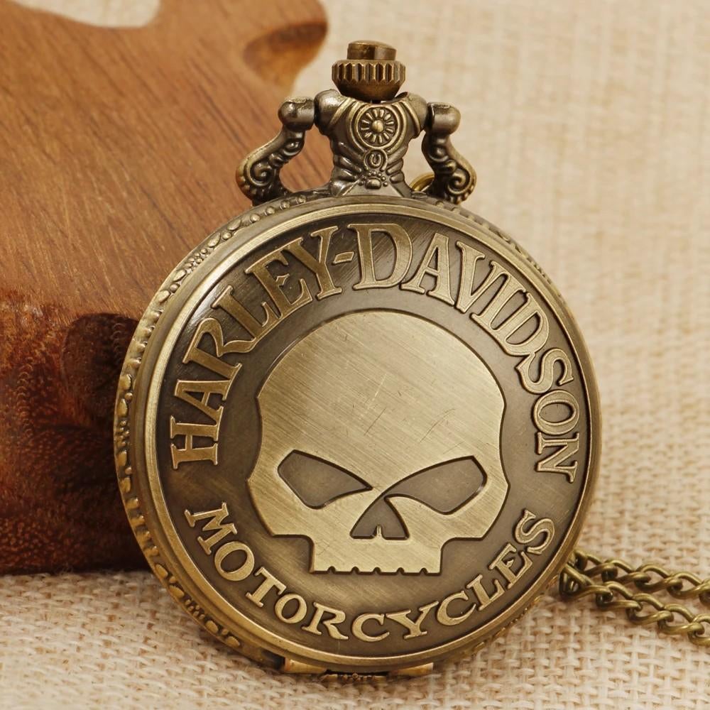 Zakhorloge Quartz Harley-Davidson Skull, Overige merken, Overige materialen, Zakhorloge, Nieuw