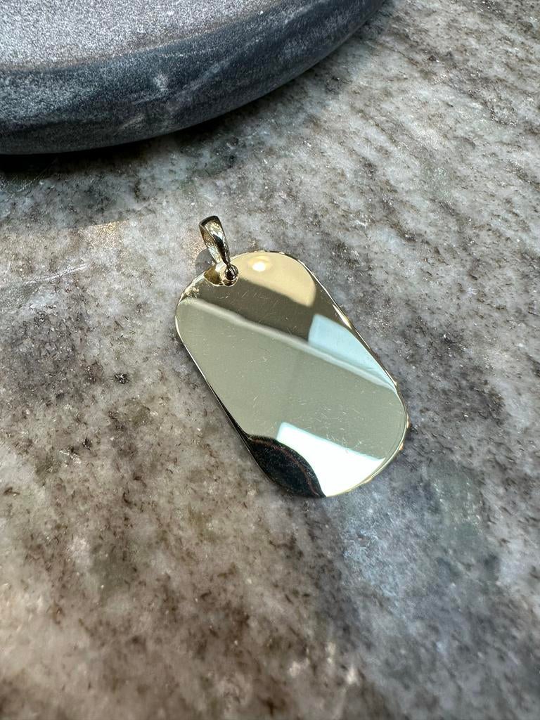 14k Gouden Naamplaatje - Glanzend en Tijdloos, Ophalen of Verzenden, Nieuw, Goud