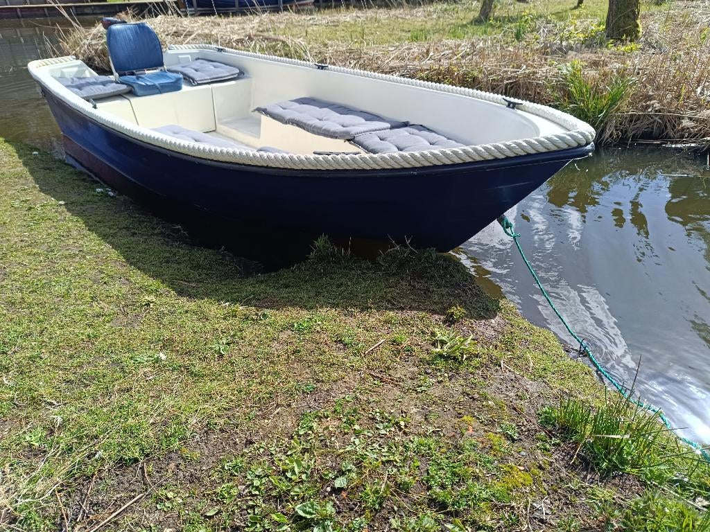 Elektrische sloep incl nieuwe fluistermotor 65 lbs en accu, Ophalen, Tot 10 pk, 6 meter of meer, Nieuw