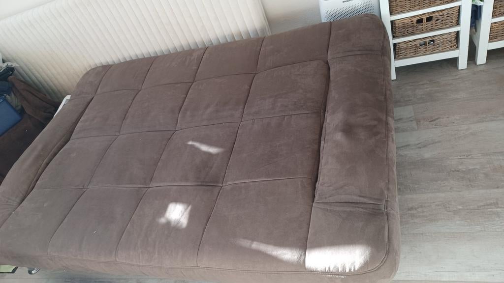 Bedbank, bruin., Ophalen, Tweepersoons, Bruin, 140 cm
