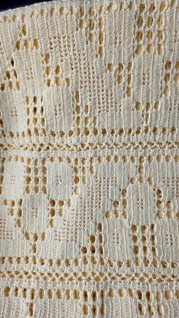 Gehaakte sprei 225x200 geel katoen, Vintage, Geel, Tweepersoons, Ophalen of Verzenden