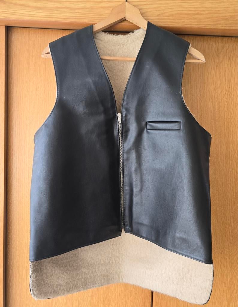 Leren bodywarmer met warme voering mt L, Kleding | Heren, Bodywarmers, Ophalen of Verzenden, Zwart