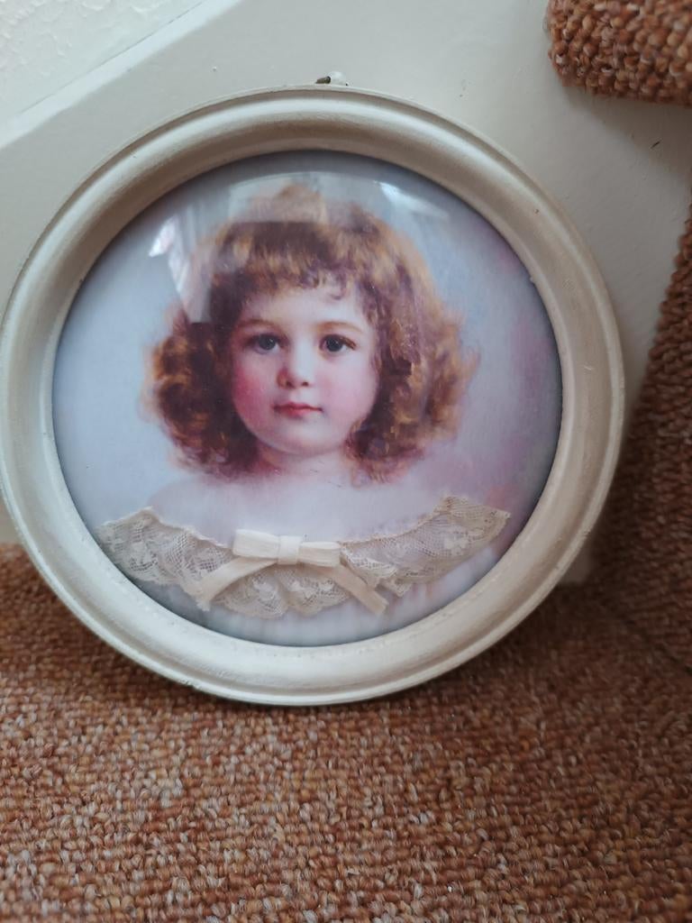 Ingelijst prentje met "bol glas", Ophalen of Verzenden