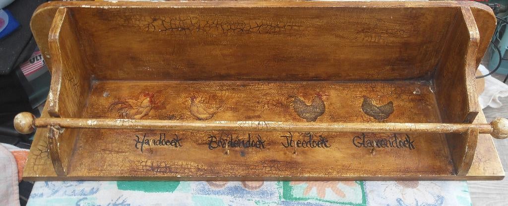 oud keukenrek/ handdoekenrek/ regaal, Antiek en Kunst, Ophalen of Verzenden