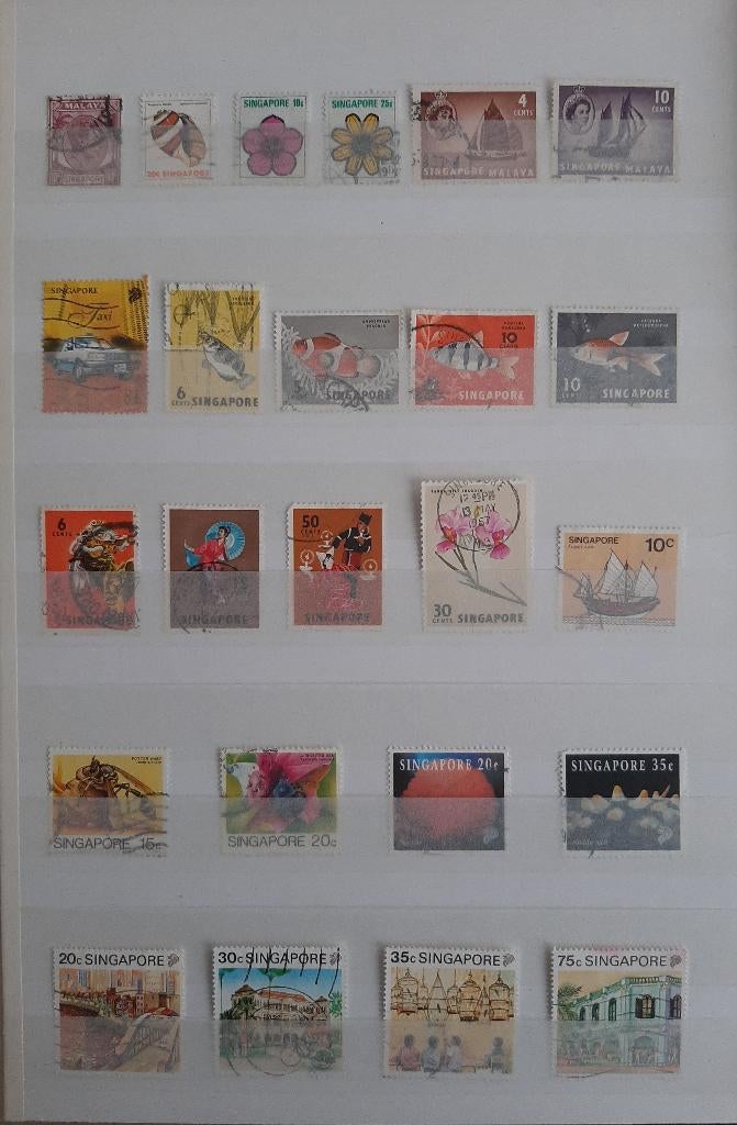 1 Kaart Oude Klassieke Postzegels Singapore Nr. 2 Gestempeld, Ophalen, Gestempeld, Zuidoost-Azië
