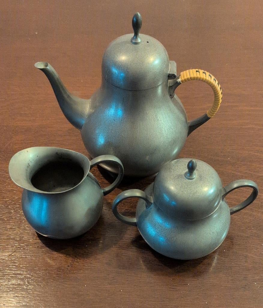 Tinnen theeservies Kurz & Co. Tiel, Antiek en Kunst, Antiek | Tin, Ophalen