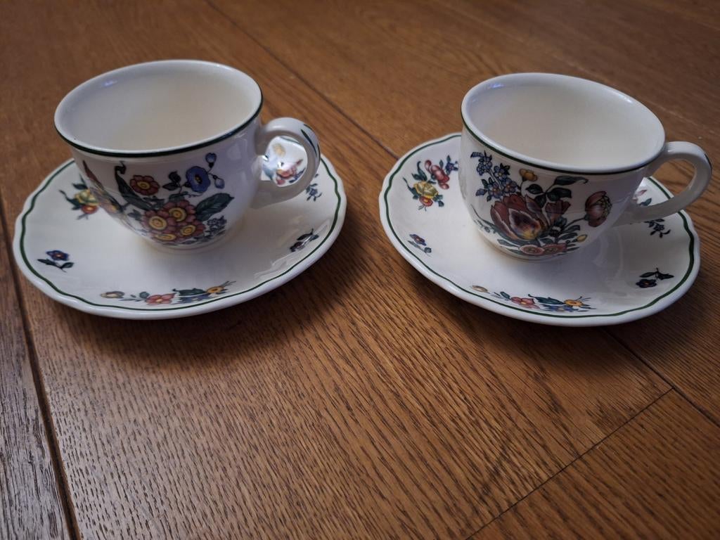 2x Villeroy en Boch Alt Strassburg koffiekop en schotel, Huis en Inrichting, Keuken | Servies, Ophalen of Verzenden, Zo goed als nieuw