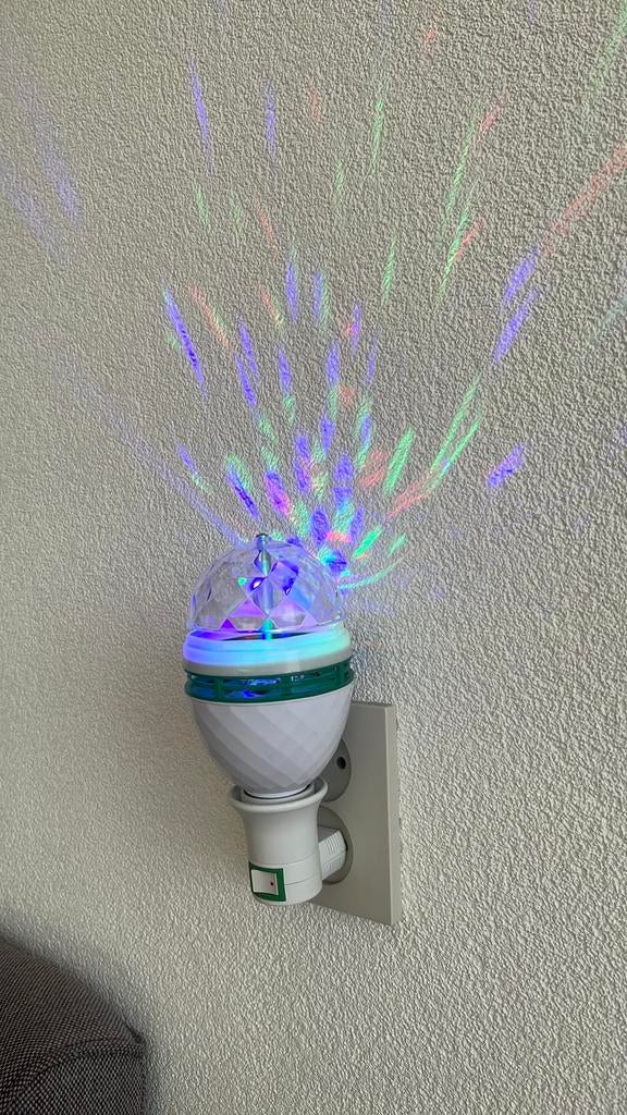 Roterende gekleurde lamp nieuw, Ophalen of Verzenden, Zo goed als nieuw, E27 (groot), Led-lamp