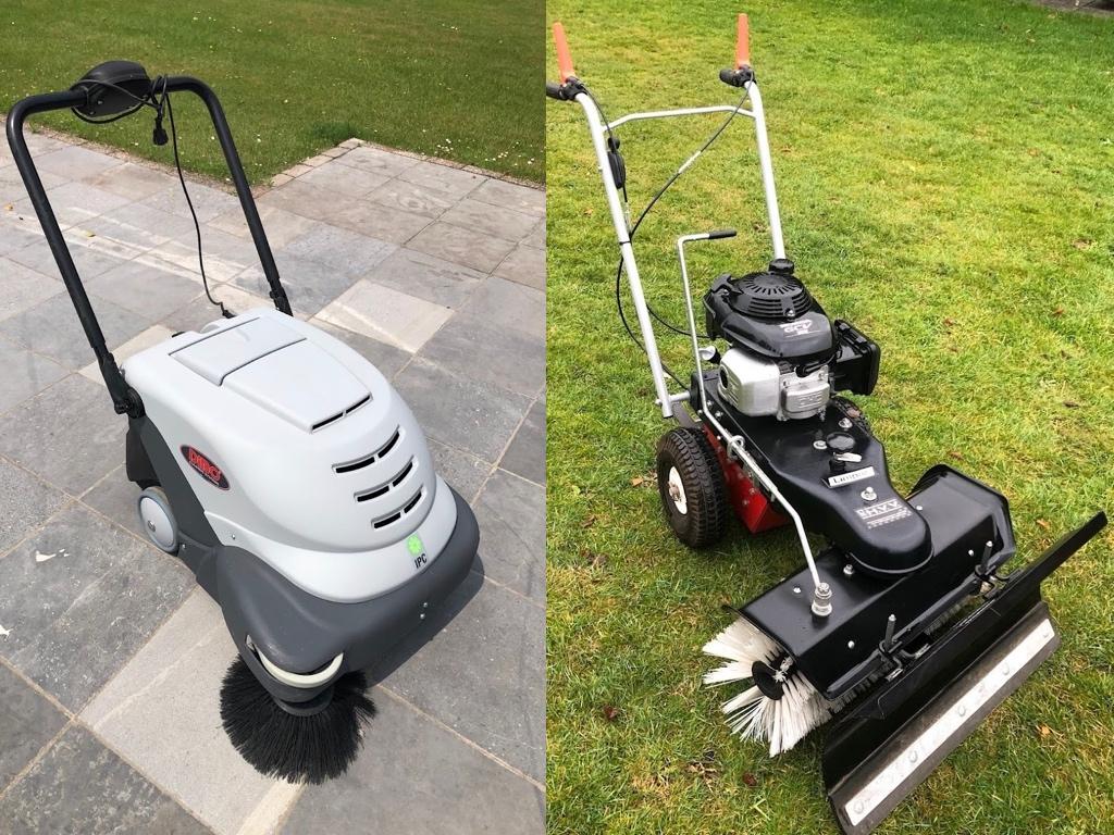 Professionele veegmachine op benzine & accu, Ophalen, Zo goed als nieuw