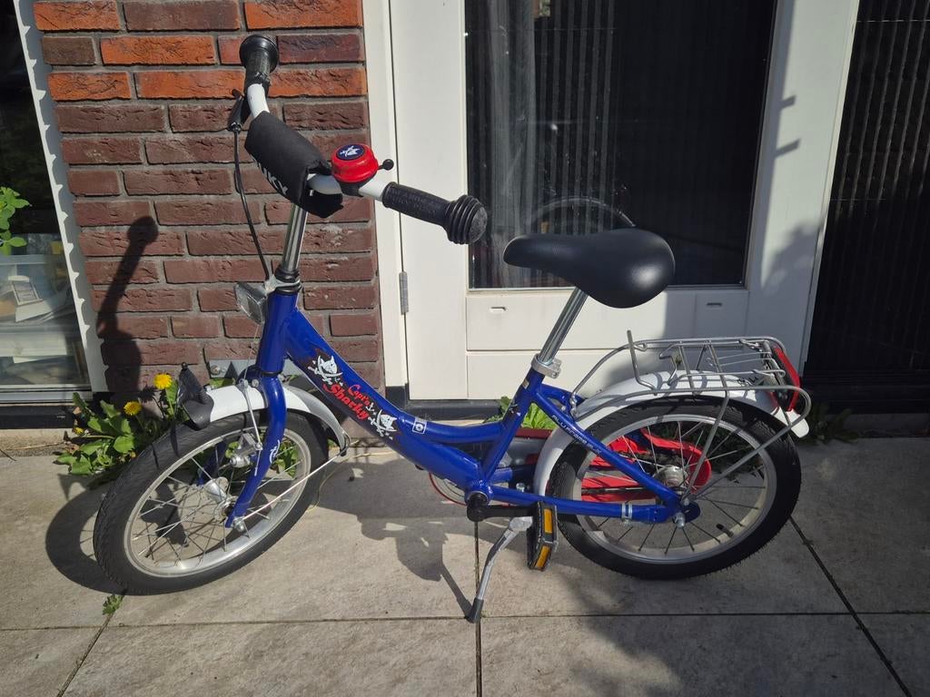 Puky Captain Sharky Fiets 16 inch met vlaggetje, Ophalen, Zo goed als nieuw, 16 tot 20 inch, Puky