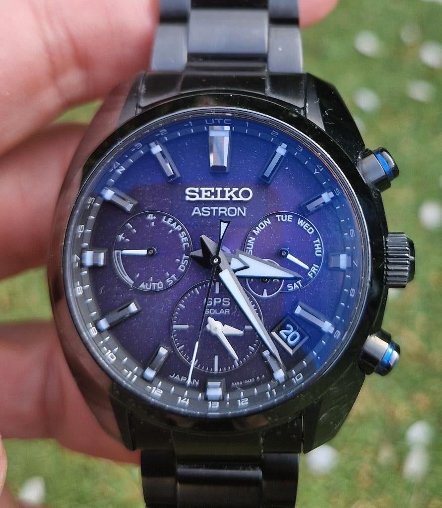 Seiko Astron GPS Solar Blue Nebula SSH077J1 heren horloge, Sieraden, Tassen en Uiterlijk, Horloges | Heren, Gebruikt, Staal, Polshorloge