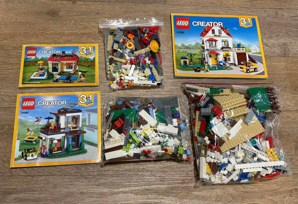 Lego Creator sets 31067, 31068 & 31069 Modulaire huizen, Ophalen of Verzenden, Zo goed als nieuw, Complete set, Lego
