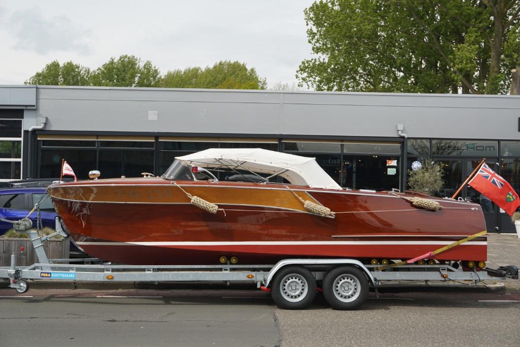 Shepherd Runabout, Watersport en Boten, Speedboten, Zo goed als nieuw, 6 meter of meer, Benzine, 120 tot 200 pk, Hout, Binnenboordmotor