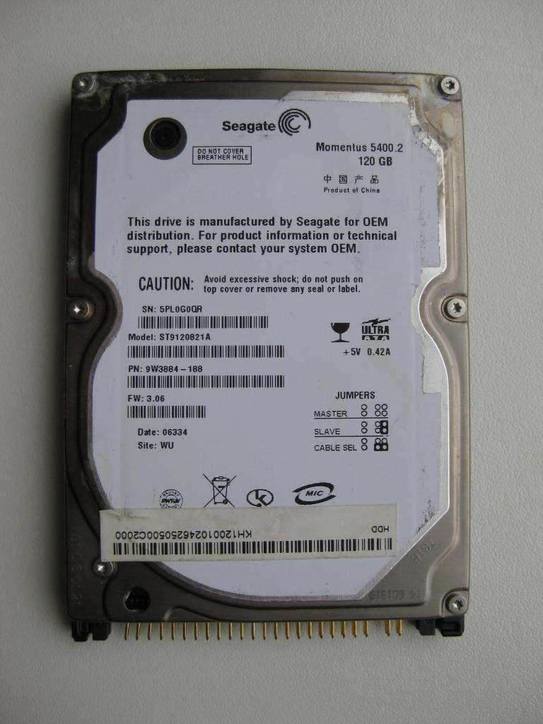 ZGAN Seagate 120GB 2,5" IDE laptop harddisk, Computers en Software, Harde schijven, Intern, HDD, Ophalen of Verzenden, Zo goed als nieuw