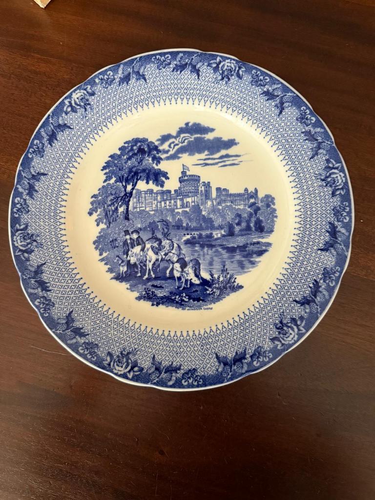 Blauw sierbord royal Cauldon, royal castles, Antiek en Kunst, Ophalen