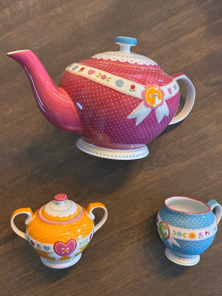 Lief Theepot, Melkkan & Suikerpot Set, Ophalen, Gebruikt, Overige typen, Overige stijlen