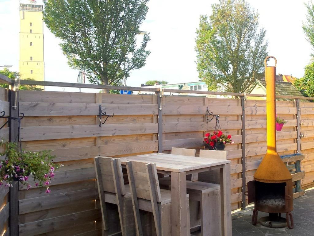 Hoge tafel met stoelen ALLES OP MAAT GEMAAKT, Tuin en Terras, Steigerhout, Nieuw, Ophalen of Verzenden, Tuinset