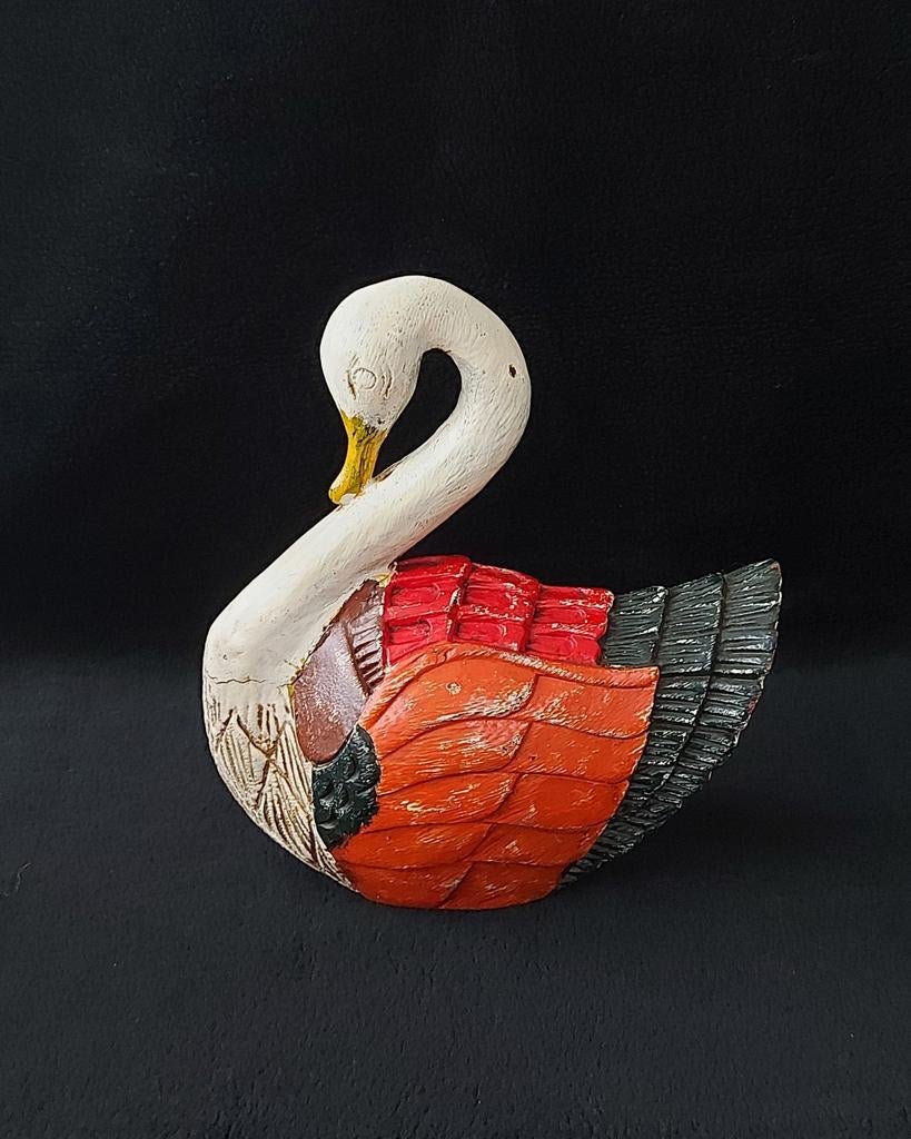 Vintage houten zwaan..., Overige materialen, Gebruikt, Overige kleuren, Ophalen of Verzenden