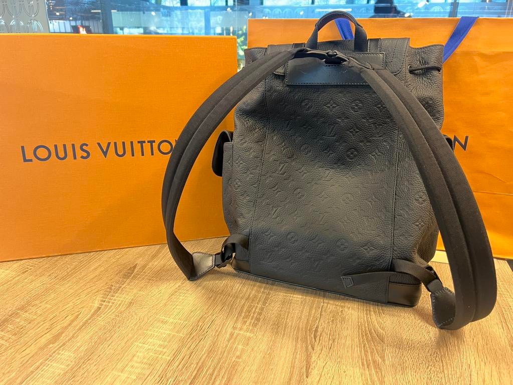 Originele Louis Vuitton Christopher MM Backpack NIEUW STAAT, Ophalen, 30 cm of meer, ., Zwart