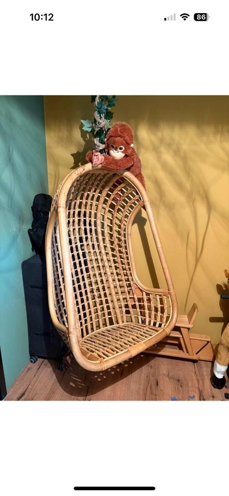 Rotan stoel, Huis en Inrichting, Stoelen, Bruin, Riet of Rotan, Ophalen of Verzenden, Zo goed als nieuw