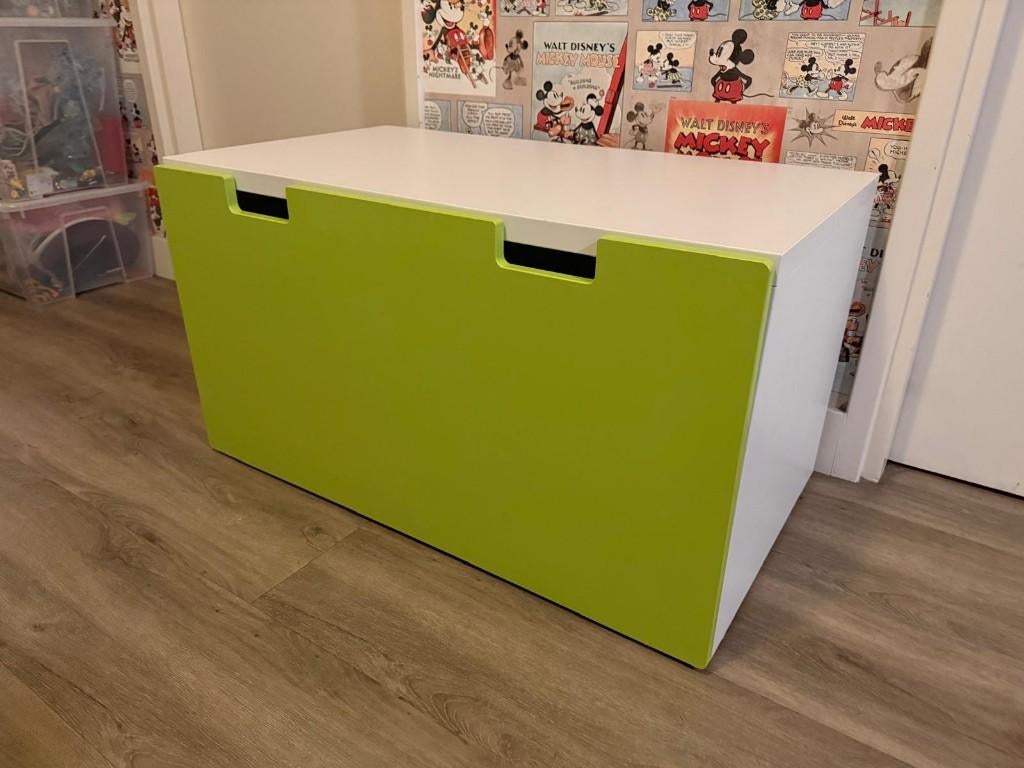 Ikea Smastad speelgoedkist met bank - wit met groen front, Gebruikt, Kast, 50 tot 70 cm, 75 tot 100 cm