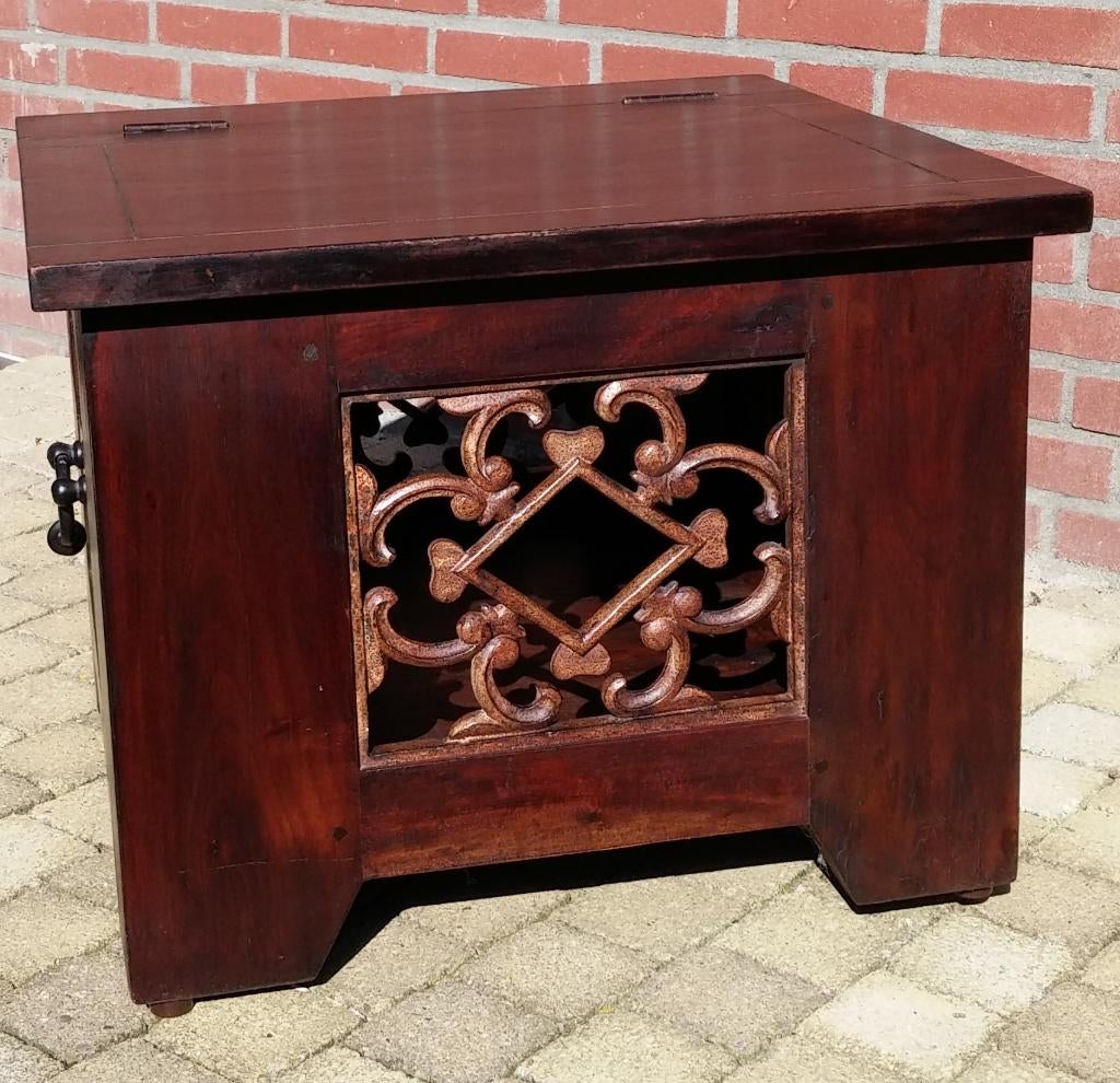 teakhouten dekenkist/salontafel, Huis en Inrichting, Tafels | Salontafels, Ophalen, 50 tot 100 cm, 50 tot 100 cm, Zo goed als nieuw