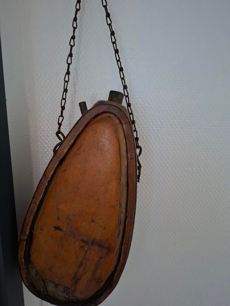 Antieke houten veldfles, Ophalen of Verzenden