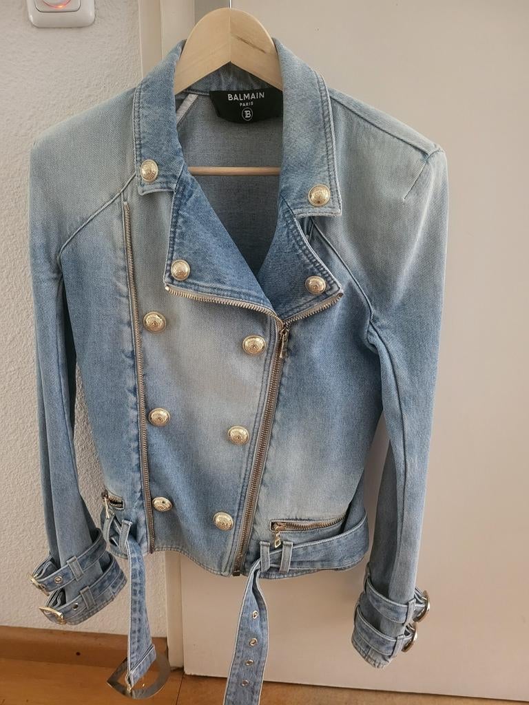 Balmain denim jacket, Ophalen of Verzenden, Nieuw, Maat 38/40 (M), Blauw