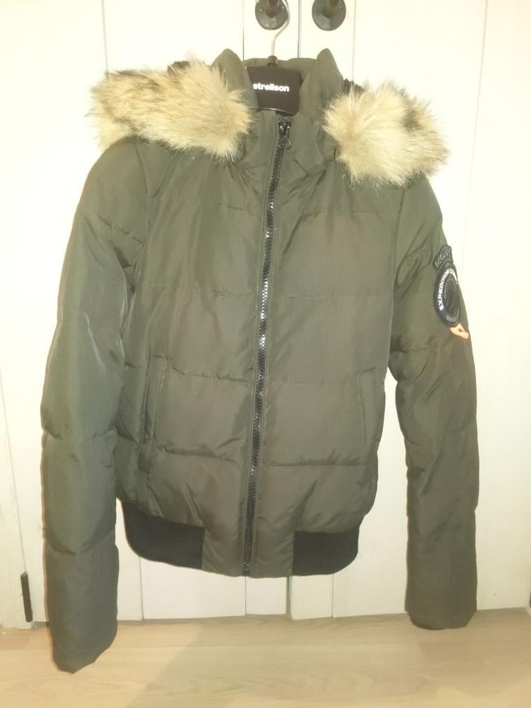 Superdry Everest Bomberjack winterjas - Legergroen - Maat 40, Maat 38/40 (M), Superdry, Ophalen of Verzenden, Zo goed als nieuw