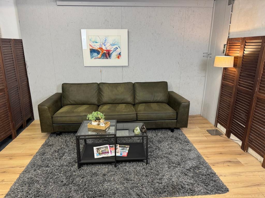 Stevige Mosgroene 3-Zits Bank- Gratis Bezorgd, Overige materialen, 250 tot 300 cm, Driepersoons, 75 tot 100 cm