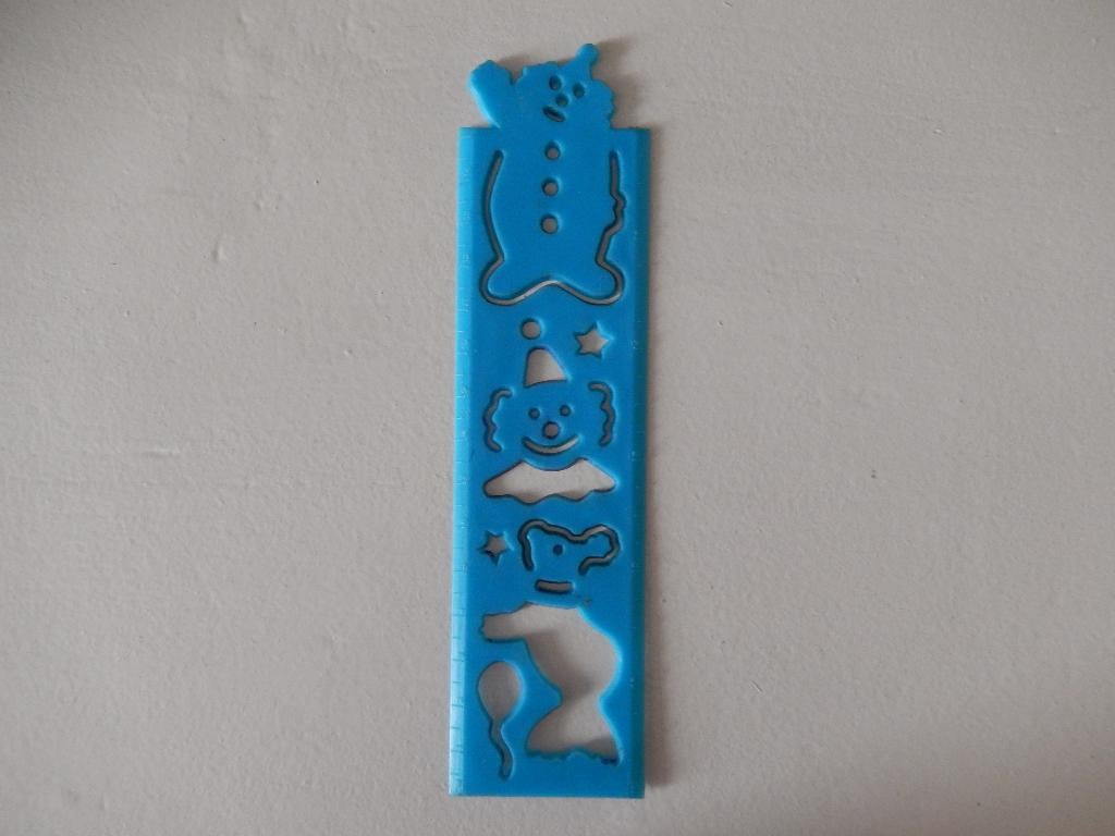 * Blauwe teken sjabloon liniaal clown / circus *, Ophalen of Verzenden, Gebruikt, Gereedschap of Toebehoren
