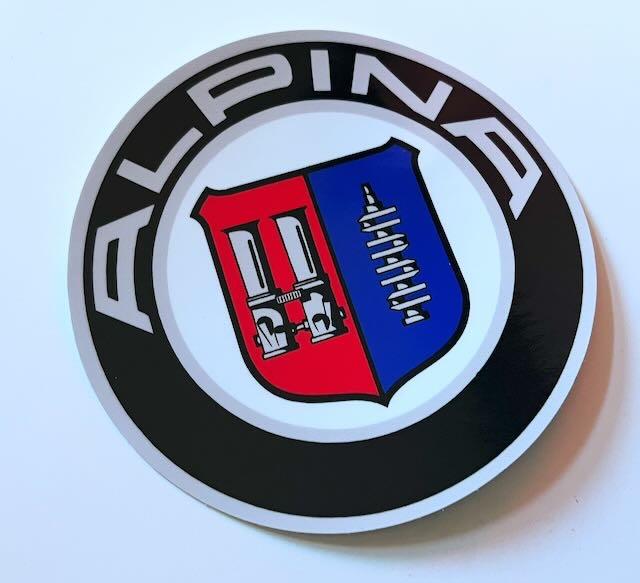 ALPINA  retro Sticker -  Glans laminaat 10cm, Ophalen of Verzenden