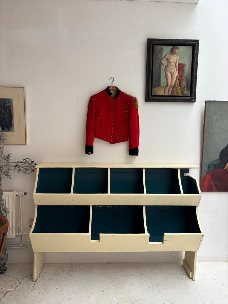 Vintage Opbergkast met Vakken, Huis en Inrichting, Kasten | Dressoirs, Ophalen, Sanne Hop, Gebruikt, 100 tot 150 cm