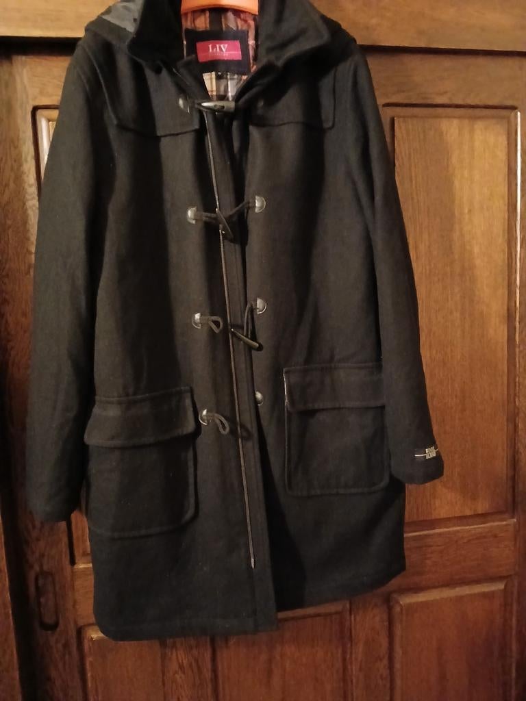 Wollen Dames jas.maat 48/52 zwart, Ophalen of Verzenden, Zo goed als nieuw, Zwart, Jas of Mantel