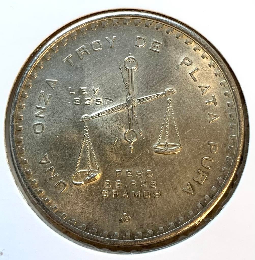 Mexico 1 troy ounce zilver 1980 “casa de Moneda”, Ophalen of Verzenden, Zilver