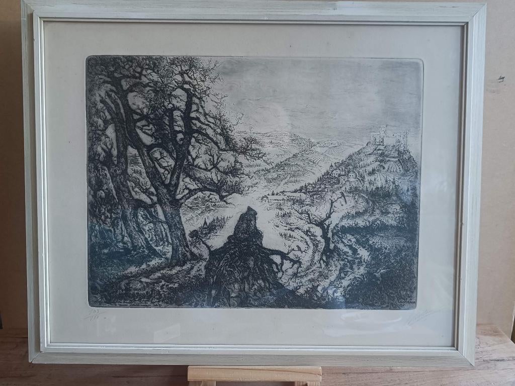 Gesigneerde ets - Landschap - Jan Keustermans (1917-2009), Antiek en Kunst, Ophalen of Verzenden