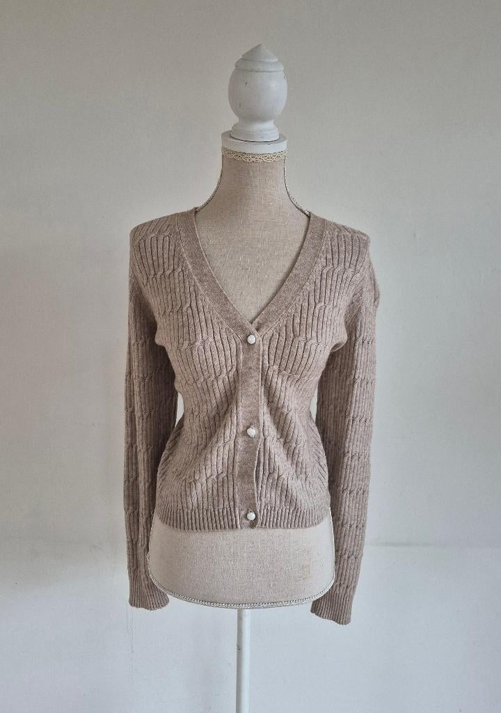 Only beige vest met parelknoopjes L, Ophalen of Verzenden, Zo goed als nieuw, Maat 42/44 (L), Zwart