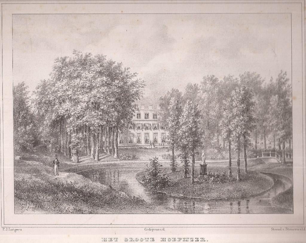 Wassenaar Het Groote Hoefijzer / De Wittenburg Litho 1855, Ophalen of Verzenden