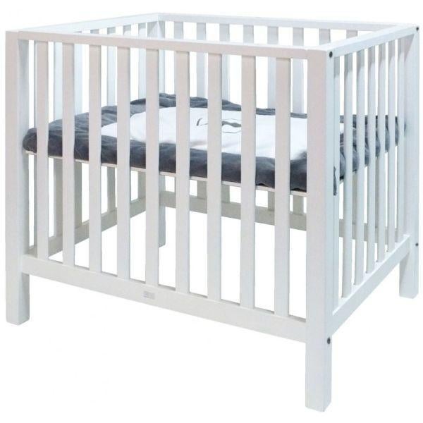 Witte houten babybox - Timo TWF, Kinderen en Baby's, Boxen, Ophalen, Gebruikt, Vierkant, In hoogte verstelbaar